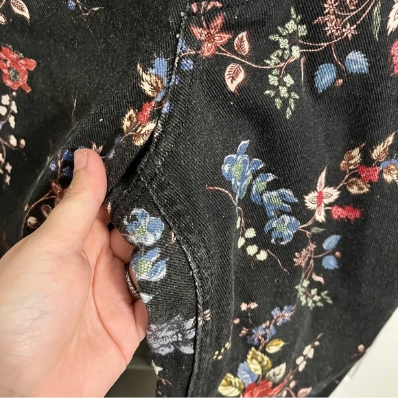 Erdem Black Floral Millicent Skinny Jeans Zipper Fly US 4 B - Picture 4 of 12